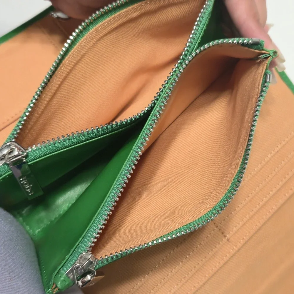 Hobo The Original Green Leather Convertible Crossbody Shoulder Bag Clutch